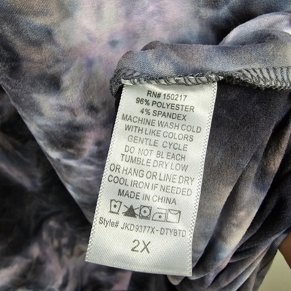 VIBE‎ Sportswear Soft Tie Dye Maxi Dress Hooded Multi-colored Womens Plus Sz 2X - Picture 12 of 16